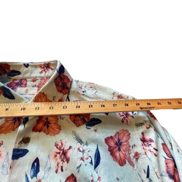 Emanuel Berg Modern Fit-17in neck-Size L/XL-Floral Print-Made in Poland - Picture 8 of 12